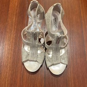 Michael Kors silver heels 8.5